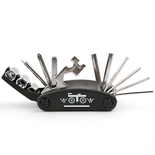 WOTOW 16 in 1 Multi Function Bike Bicycle Cycling Mechanic Repair Tool Kit With 3 pcs Tire Pry Bars Rods